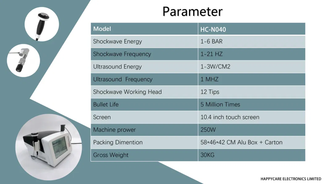 Hc-N040 New Arrival Ultrasound Ultrashock Portable Shockwave Therapy Machine