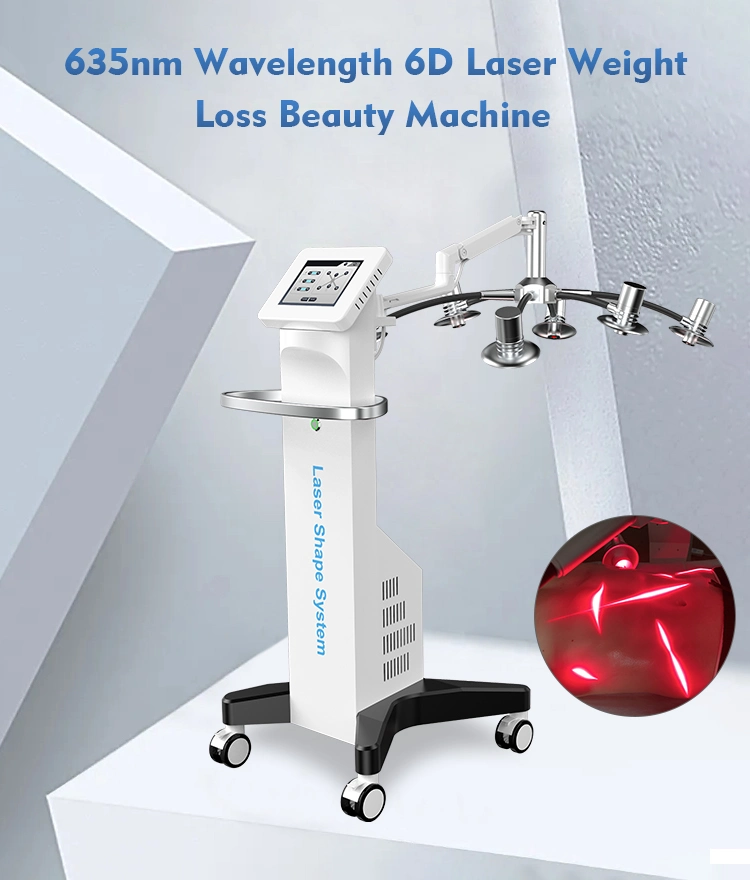 Non Invasive Lipo Slim 6D 635nm Red Light Therapy Cold Source Lipo Laser Body Shaping Slimming Machine for Commercial