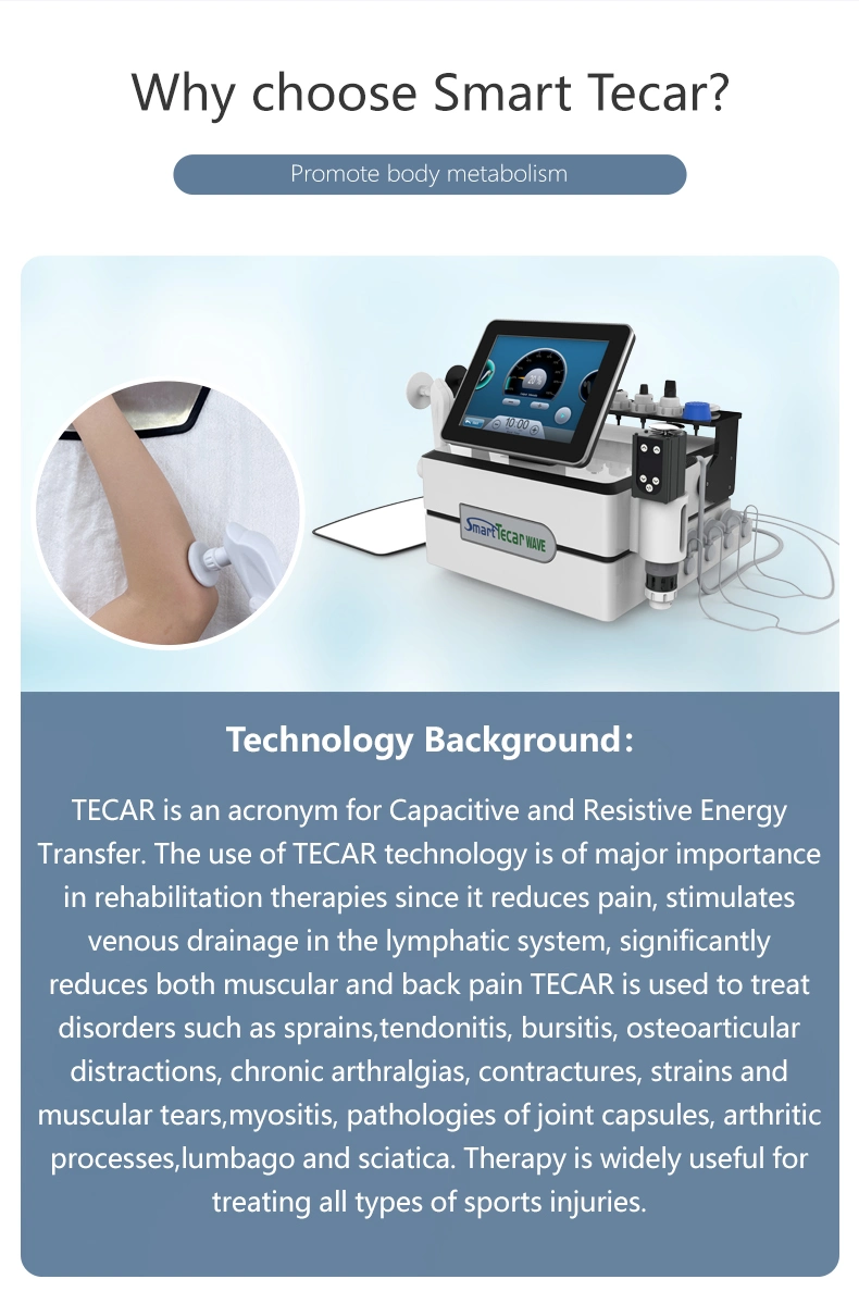 3 Technology Smart Tecar RF Pain Relief EMS Portable Physical Therapy Shock Wave Device for Physiotherapy and ED Treatment