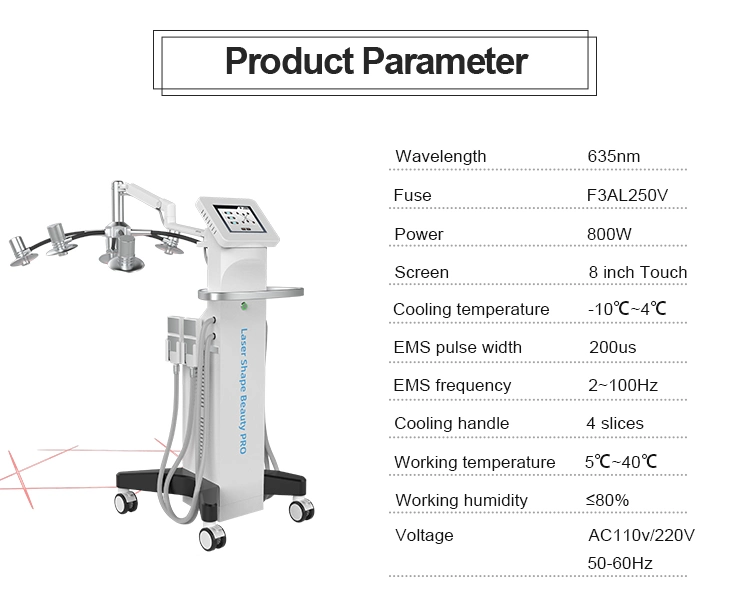 6D Laser Lipo Slimming EMS Cryo Shaping 635nm Cold Laser Fat Burning Cellulite Removal Lipo Laser