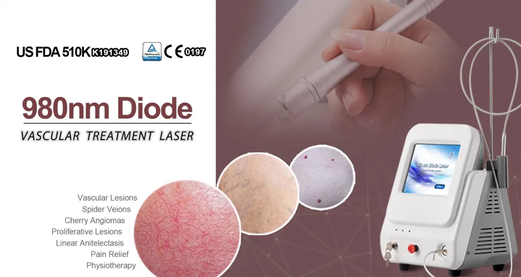 Newest Best Price Portable Convenient 980nm Wavelength Diode Laser Vascular Therapy for Facial Vascular