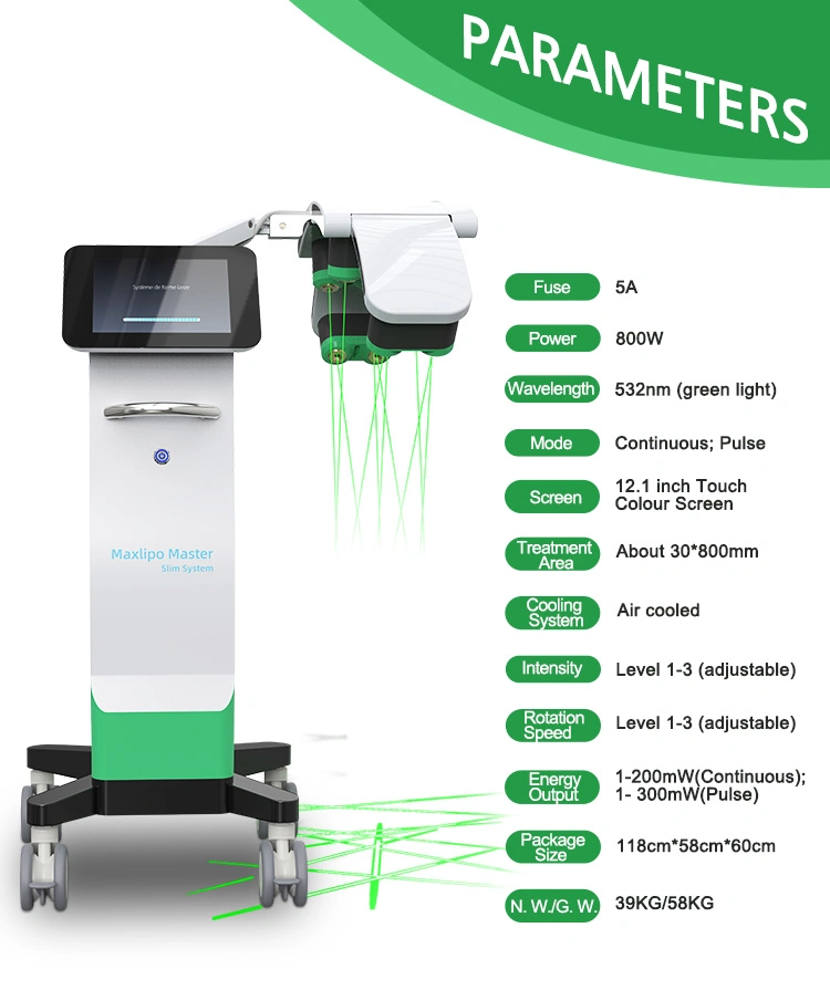 Cold Laser Therapy for Knee Pain 10d Cold Diode Physio 635 532nm Wavelength Laser Liposuction Laser Machine