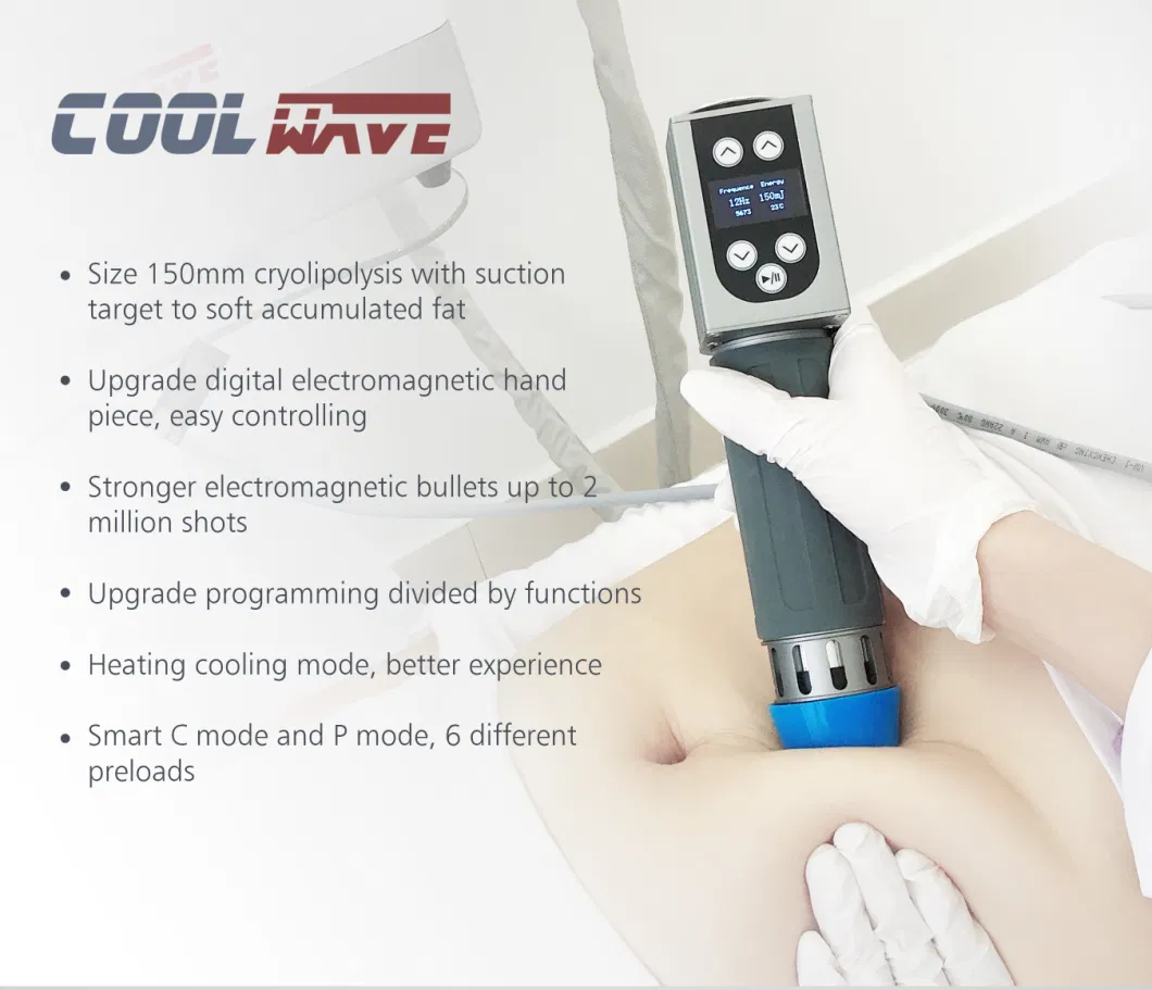 Cool Wave Therapy Combination of Shockwave and Cryo Fat Freezing Device Slimming Machine