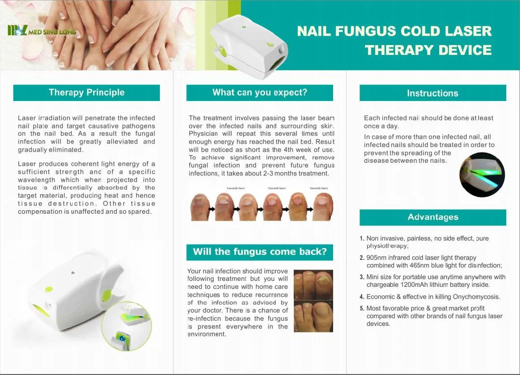 2021 Hot-Selling Portable Painless Nail Fungus Cold Laser Therapy Device Eliminating The Fungal Infection Mslnf01