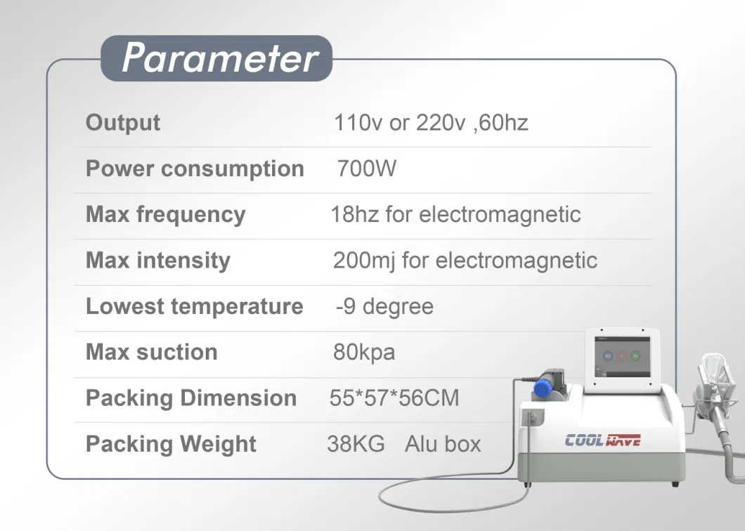 Cool Wave Therapy Combination of Shockwave and Cryo Fat Freezing Device Slimming Machine