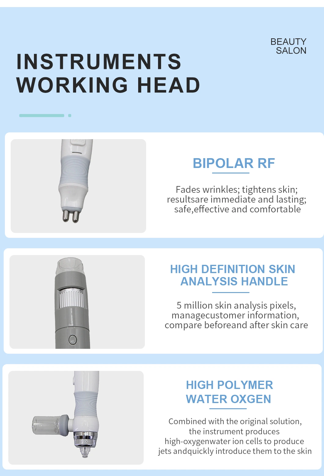 6 in 1 H2O2 Oxygen Facial Machine Aqua Peel Skin Analysis Ultrasonic Hot Cold Hammer RF Beauty Equipment