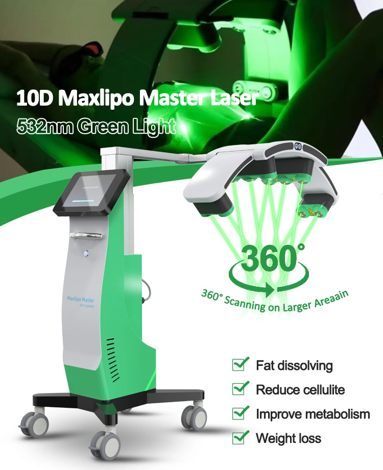 10d Maxlipo Master Cold 532nm Green Laser Body Beauty Equipment