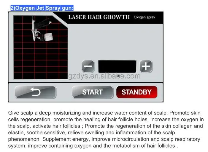 Laser Hair Regrowth Machine Oxygen Jet Spray Gun Ozone Comb Diode Laser