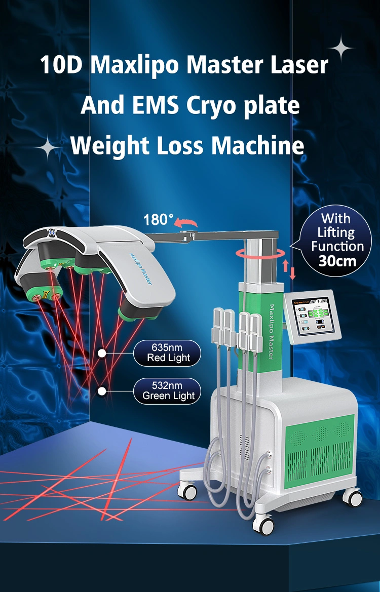 Cryo EMS Lipo Green Esmerald Laser 532nm 650nm Body Slimming Shaping Weight Loss Pain Relief Machine