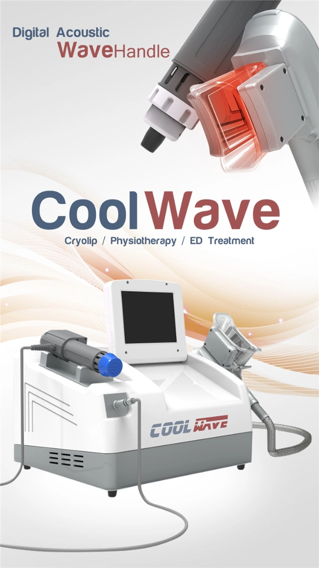 2 in 1 Cryolipolysis Slimming Shock Wave ED Treatment Cool Wave Therapy Machine