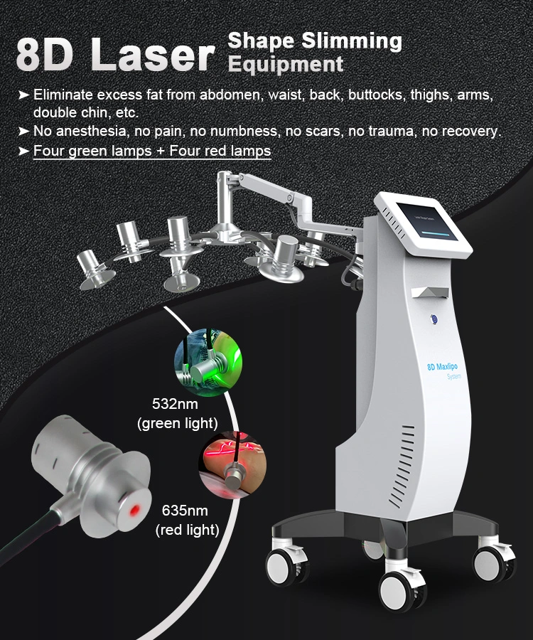 Green Color 8d Lipo Laser 532 635nm Cold Shape Laser