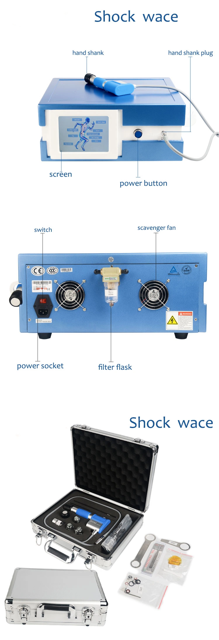 Eswt Kinetotherapy Sport Shockwave Therapy Machine Shock Waves Health Equipment EU Stock