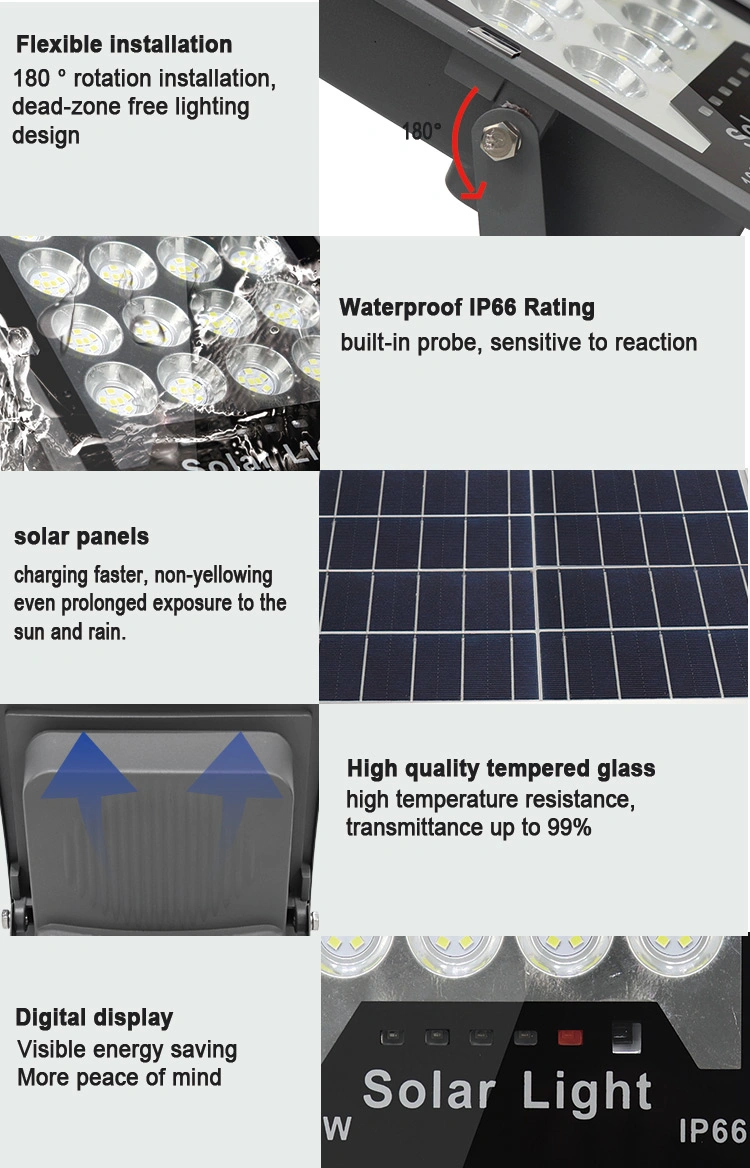 LED Solar Outdoor Flood Light 200W High Light Efficiency More Energy Saving Only Solar Floodlight