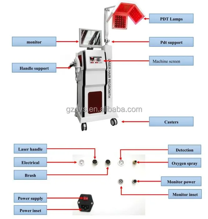 Laser Hair Regrowth Machine Oxygen Jet Spray Gun Ozone Comb Diode Laser