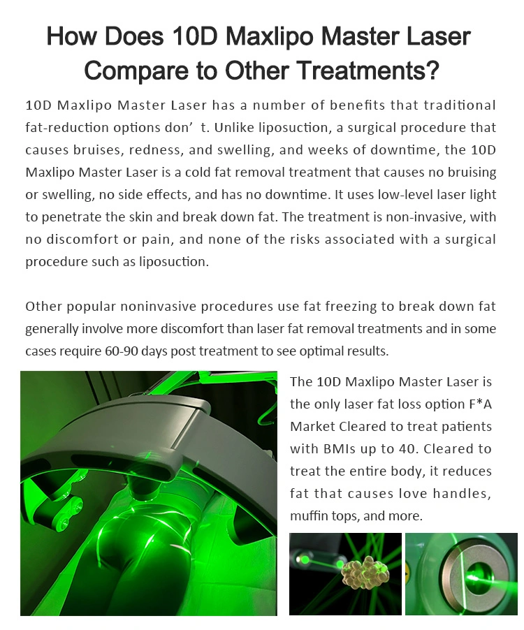 10d Maxlipo Master Cold 532nm Green Laser Body Beauty Equipment