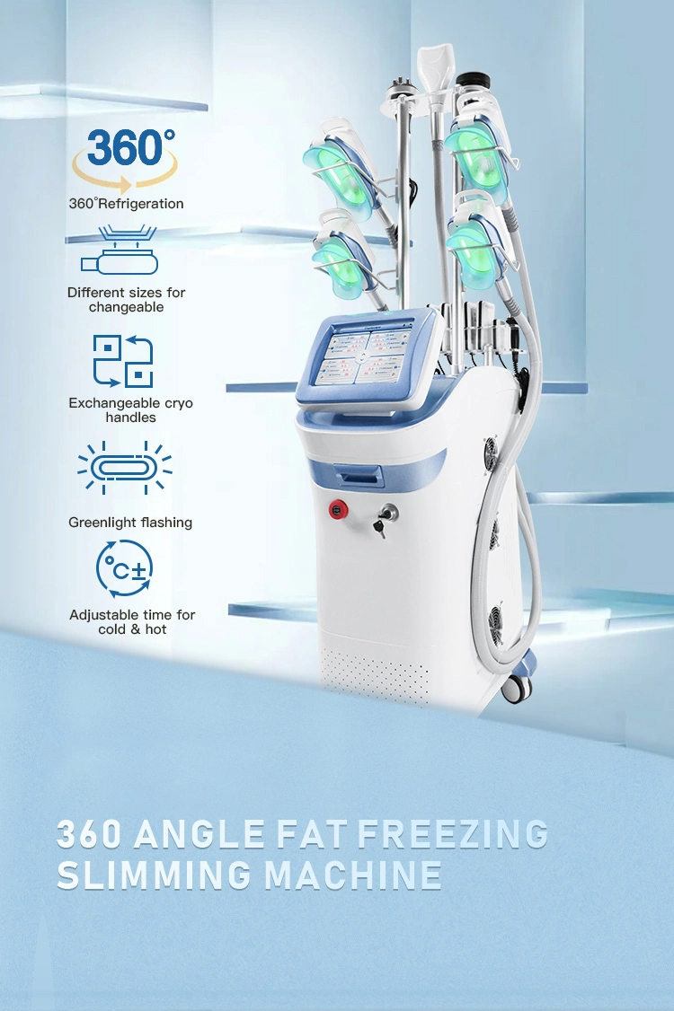 Multipe 5 Head Auto Cryolipolysis Vacuum 360 Degree Fat Freezing Weight Loss Shockwave Physical Therapy Cryolipolysis Machine