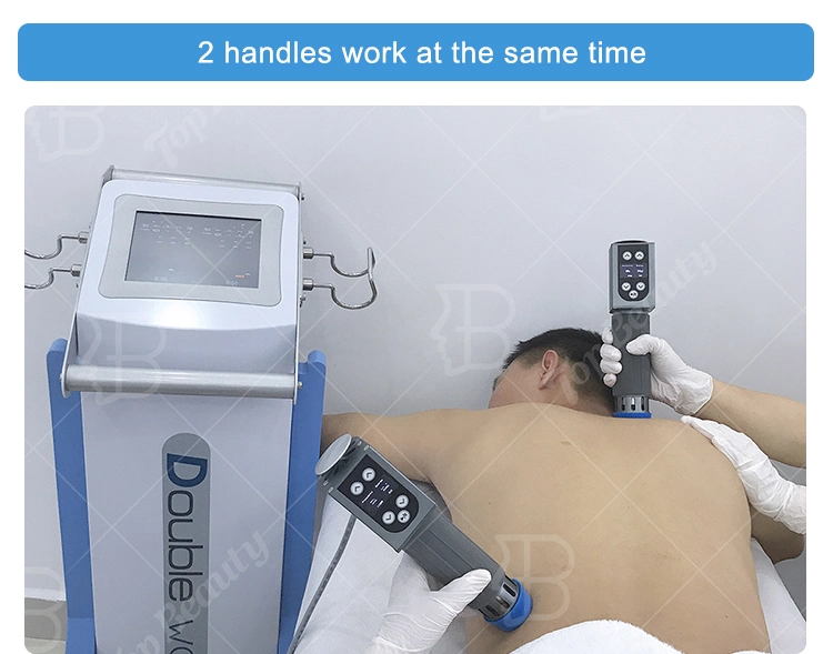 Professional Double Handles Electromagnetic ED Pulsed Radial Shockwave Therapy Machine for Physical Therapy