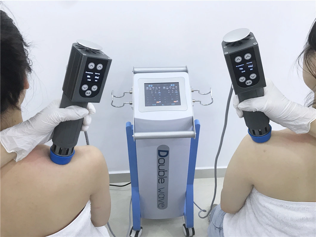 Vertical Physiotherapy Shockwave Equipment with Dual Channel Two Handles