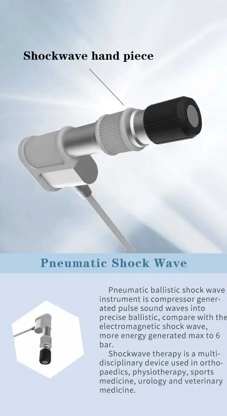 Hot Selling 6 Bar Focused Shockwave Therapy Machine for Physical Therapy