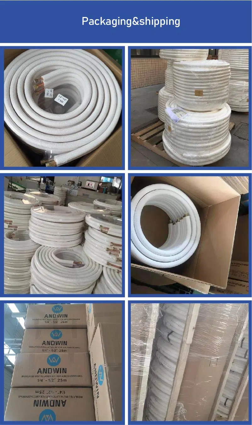 Standard White or Black PE Installation Kit Air Conditioner Connecting Pipe Insulated Copper Pipe