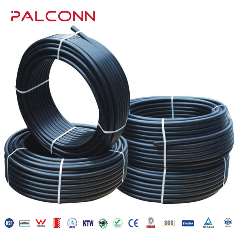 China Manufacturer Palconn 63*2.5mm SDR26 Black Color with Blue Strip HDPE Pipe and Fittings
