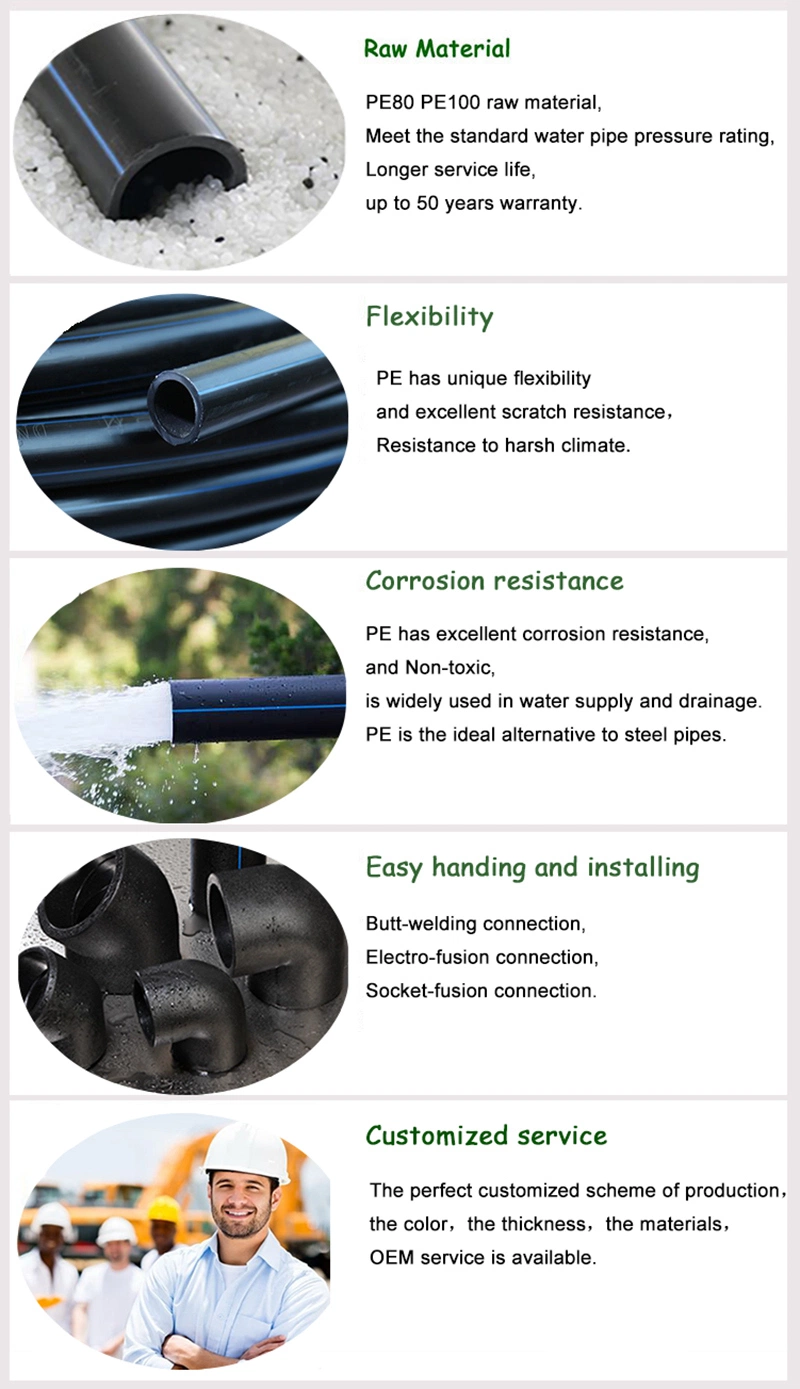 High Impact Resistance Easy Installation Water Supply PE Pipe