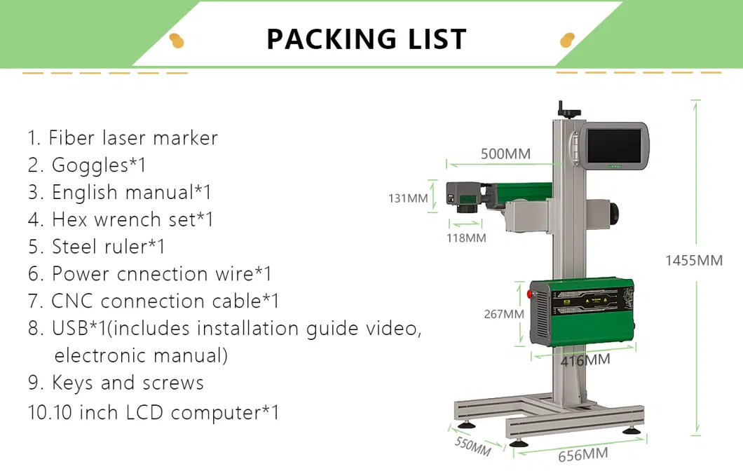 Fiber Laser Industrial Production Marking Machine Flying Model CNC Engraving Machine 100, 000hours Gold Silver Copper Iron Aluminum PVC PE HDPE Pipes Cables