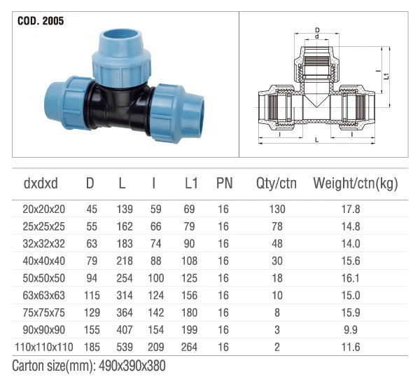 HDPE Fittings Irrigation Fittings PP Compression Fittings