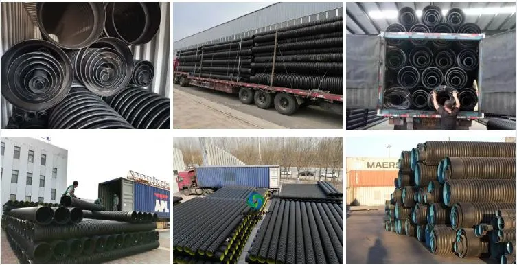 HDPE Double Wall Corrugated Pipe Drainage and Sewergae System Sn4 Sn6 Sn8