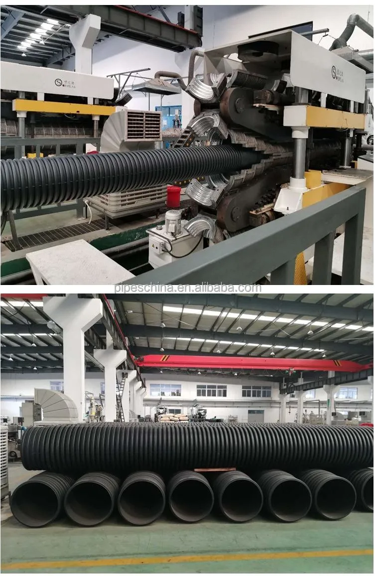 HDPE Double Wall Corrugated Pipe Drainage and Sewergae System Sn4 Sn6 Sn8