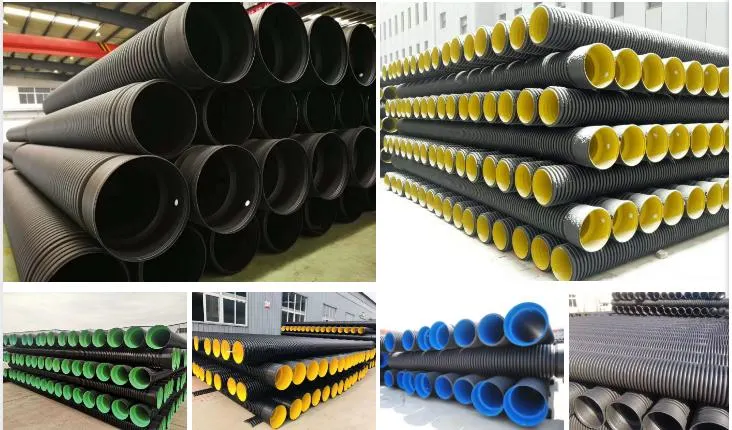 HDPE Double Wall Corrugated Pipe Drainage and Sewergae System Sn4 Sn6 Sn8