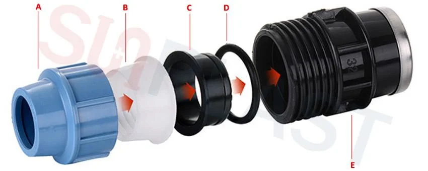 HDPE PP Compression Fitting Male Adaptor Pn10 for Pipe