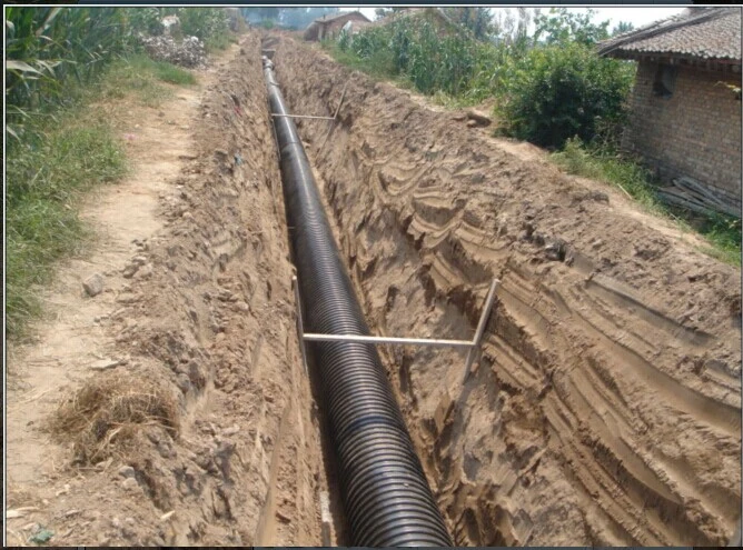 200mm HDPE Double Wall Corrugated Culvert Pipe for Sewage Drainages