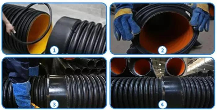 HDPE Double Wall Corrugated Pipe Drainage and Sewergae System Sn4 Sn6 Sn8