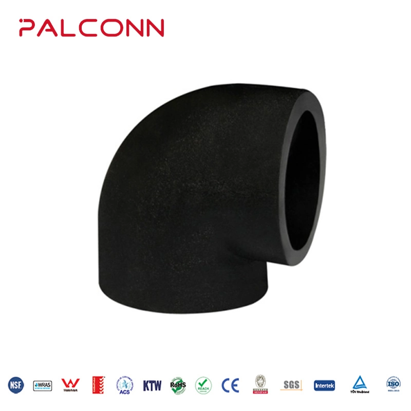 OEM Manufacturer 75mm SDR11 90-Degree Black Butt Fusion HDPE Elbow