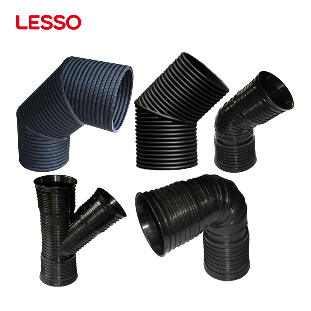 Lesso Underground Drainage Pipes Irrigation Plastic HDPE Double Wall Corrugated Drain Holing Pipe