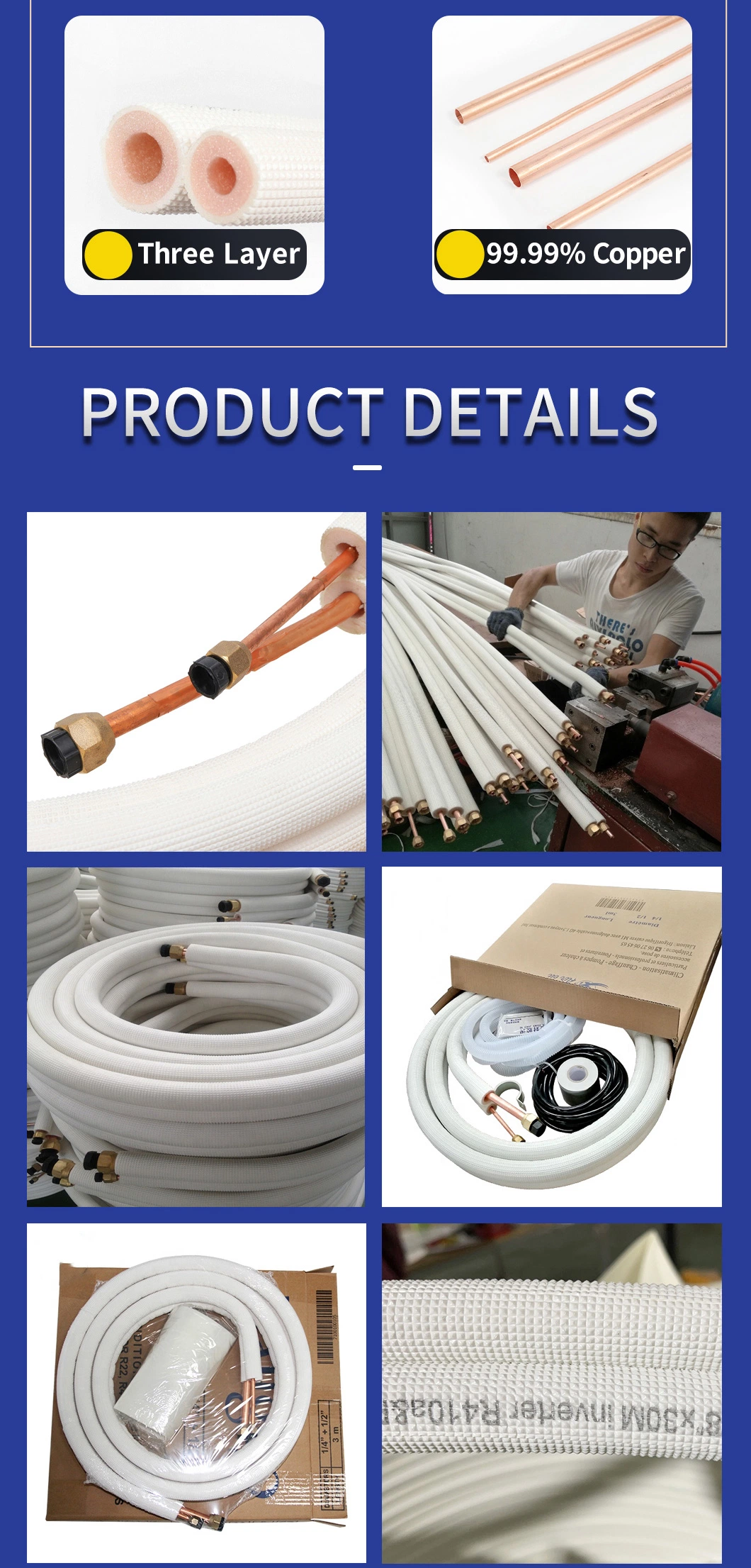 White PE Installation Kit Air Conditioner Connecting Pipe