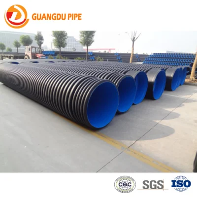  Tubo corrugato a doppia parete in HDPE con diametro di 300 mm tubo in plastica per canali
