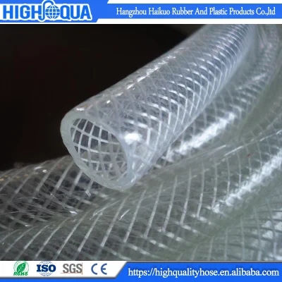 La fabbrica offre tre PVC d&prime;acqua intrecciato trasparente a due filettature poli Tubo flessibile