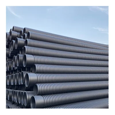 Jubo PE100 SN8 200 mm 300 mm 400 mm 500 mm 800 mm 900 mm 110 mm Tubo di drenaggio corrugato a doppia parete in HDPE per sistema di drenaggio