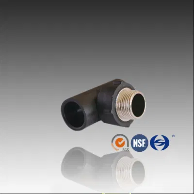 Esagonale HDPE PE 1/2 1/4 1 raccordo a T maschio con filettatura in ottone Adattatore
