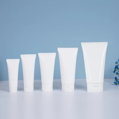  50 ml 100 ml 200 ml di plastica bianca confezionamento laminato personalizzato etichettatura cosmetica Confezione per alimenti crema crema solare Schieze dentifricio tubo con cappuccio ribaltabile