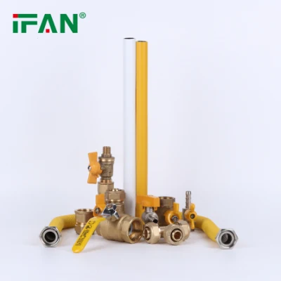 IFON tubo Pex gas acqua alimentazione Ottone Poly compressione pressa Raccordi a T a gomito con giunto filettato maschio a crimpare di espansione