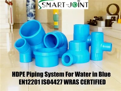 Sistema di tubazioni in HDPE blu per acqua con certificato WRAS