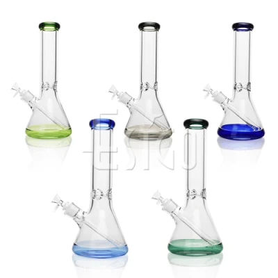 Bicchiere pesante da 12 pollici per la vendita a caldo Esigo Erba secca da 7 mm Spessore tubo acqua vetro vetro tubo fumo con gambo trasparente E vaschetta di vetro