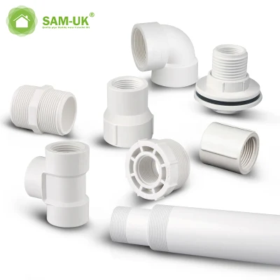 Fabbrica Commercio all&prime;ingrosso misura personalizzata acqua approvvigionamento e drenaggio plastica PVC Raccordi per tubi con filettatura UPVC a gomito femmina