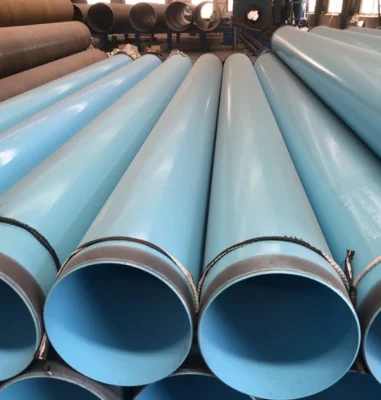 Vendita a caldo all&prime;esterno in PE all&prime;interno di acciaio composito rivestito in plastica blu Tubo per tubo anticorrosione tubo per alimentazione acqua