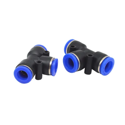 PE Profilo T uguale a 3 vie plastica blu tubo-tubo One-Touch Raccordi pneumatici