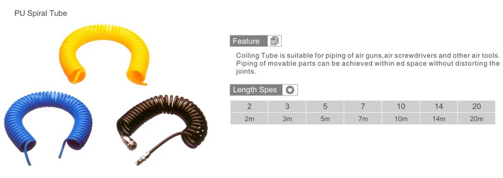 PU PE PA6 PA12 Ny Pneumatic Air Flexible Polyurethane Spiral Polyethylene Nylon Hose Tube