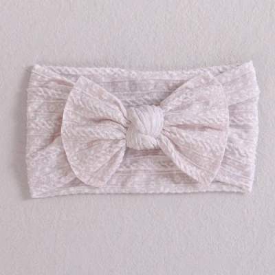 Baby Digital Printing Bowl Bows Infant Hair Band Wholesale Bandana Hair Decoration Children&prime;s Cute Knitted Headband